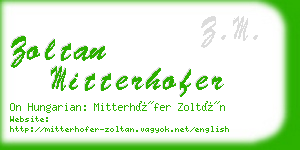 zoltan mitterhofer business card